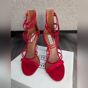 Steve Madden Red Strappy Heels, Size 10